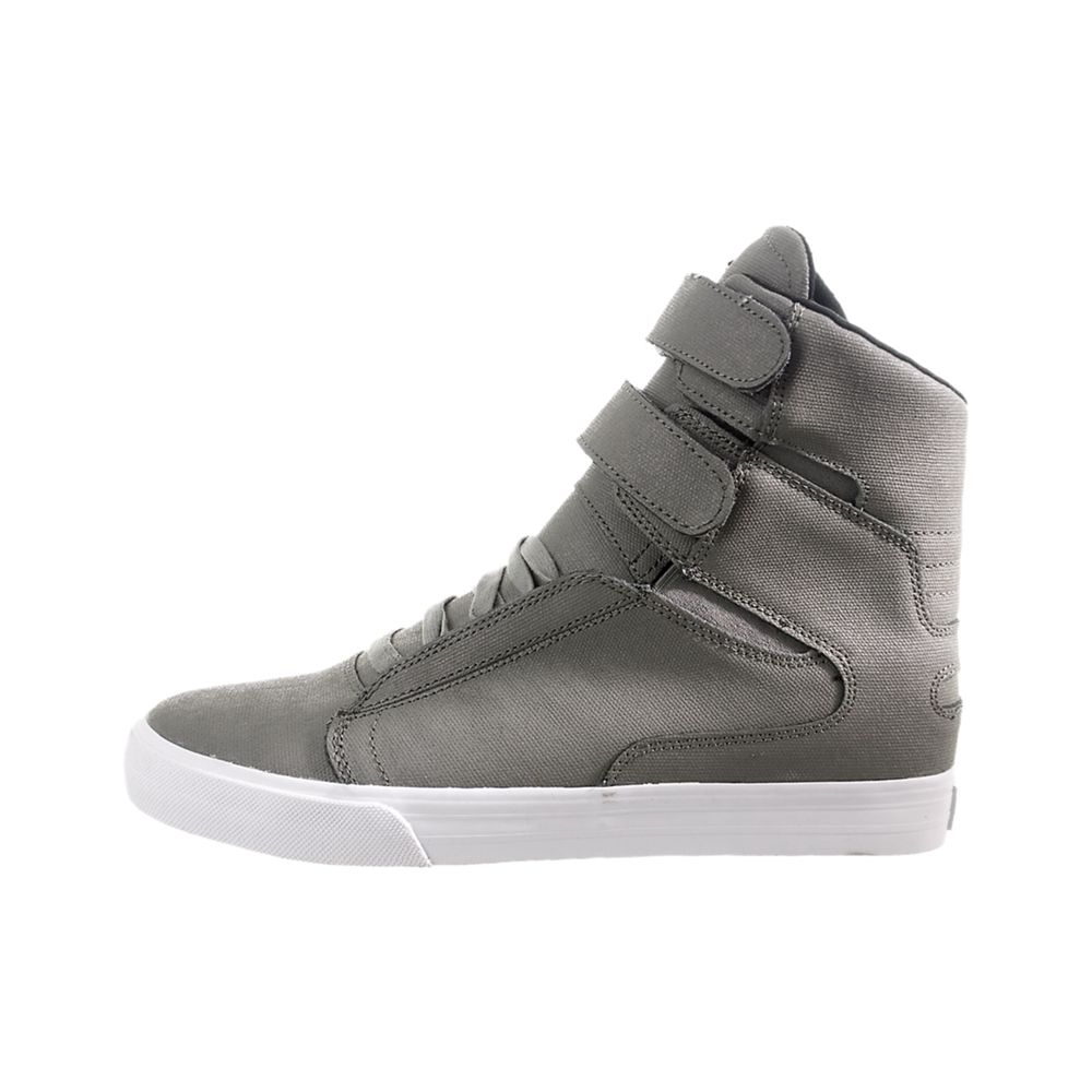 Baskets Montantes Supra TK Society Grise Grey/Waxed Canvas Homme | UUK-99519484